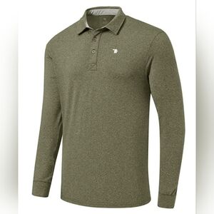 Men's Olive Long Sleeve Polo Shirt
